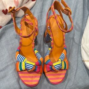 Copper Key Multicolor Striped Heels